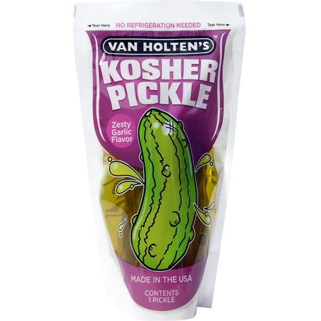 VAN HOLTENS Van Holten's Jumbo Garlic Pickle Individually Packed In A Pouch, PK12 612K